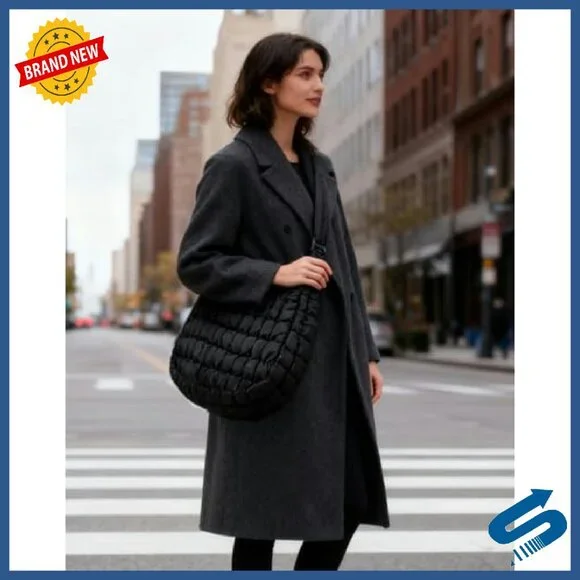 Quilted Crossbody Hobo Bag with Adjustable Strap, 20L Capacity - Picture 5 of 8